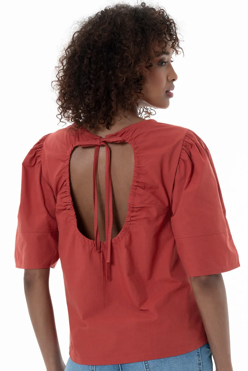 T-Shirt With Boxy Sleeves _ 154368 _ Red