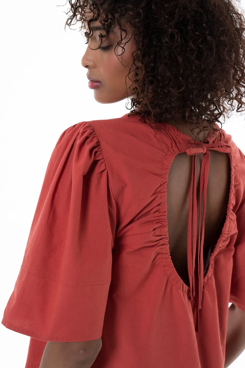 T-Shirt With Boxy Sleeves _ 154368 _ Red