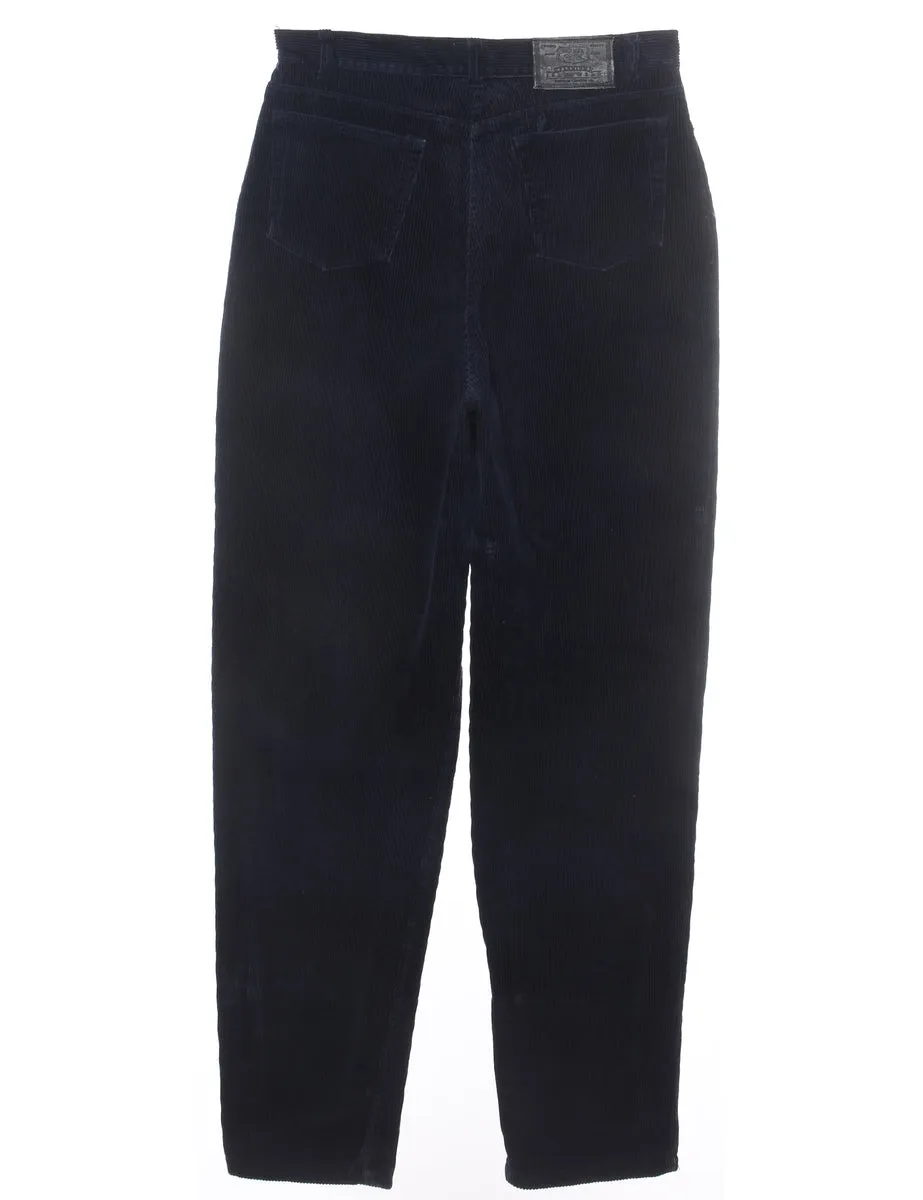 Tapered Corduroy Fabric Navy Trousers - W30 L30