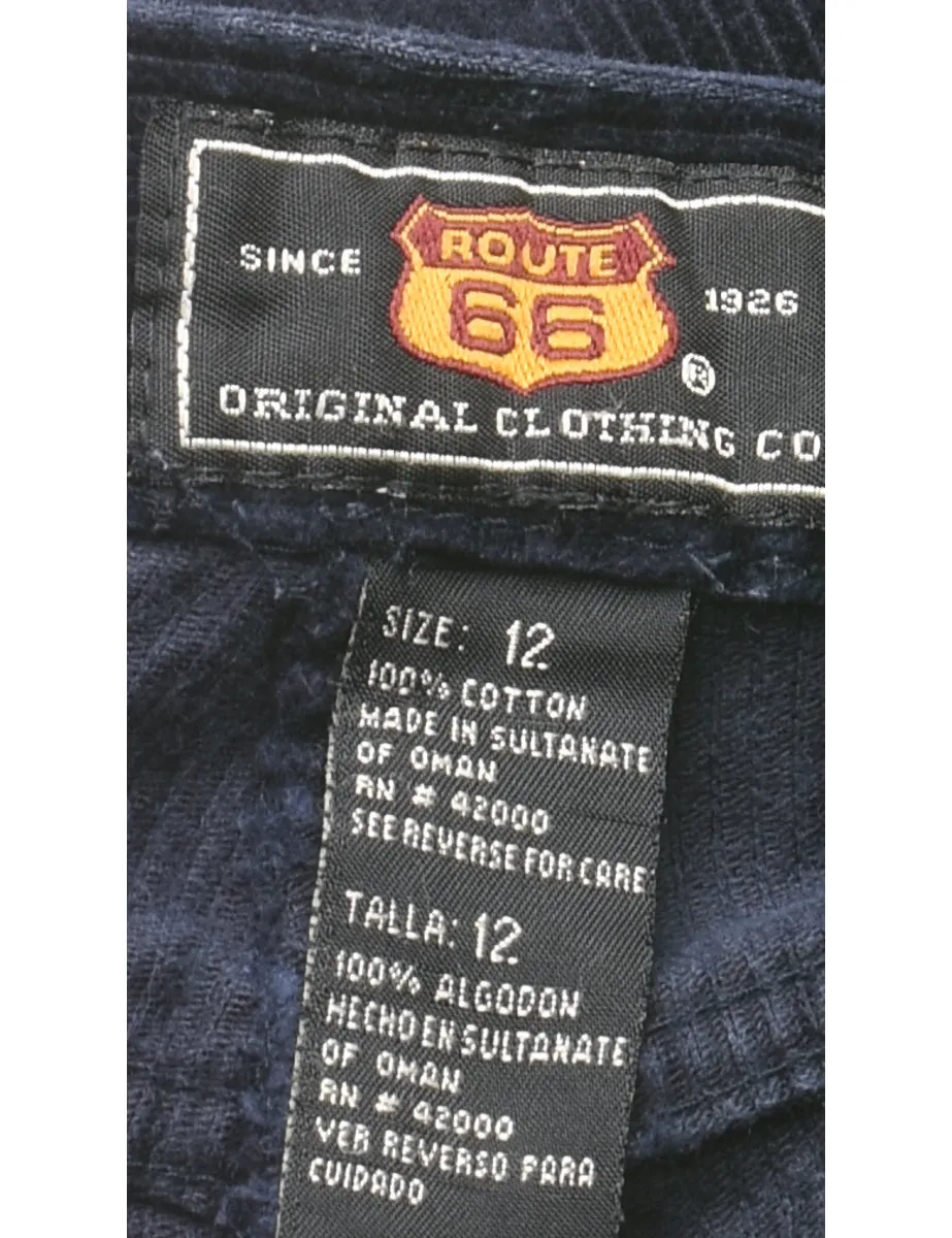Tapered Corduroy Fabric Navy Trousers - W30 L30
