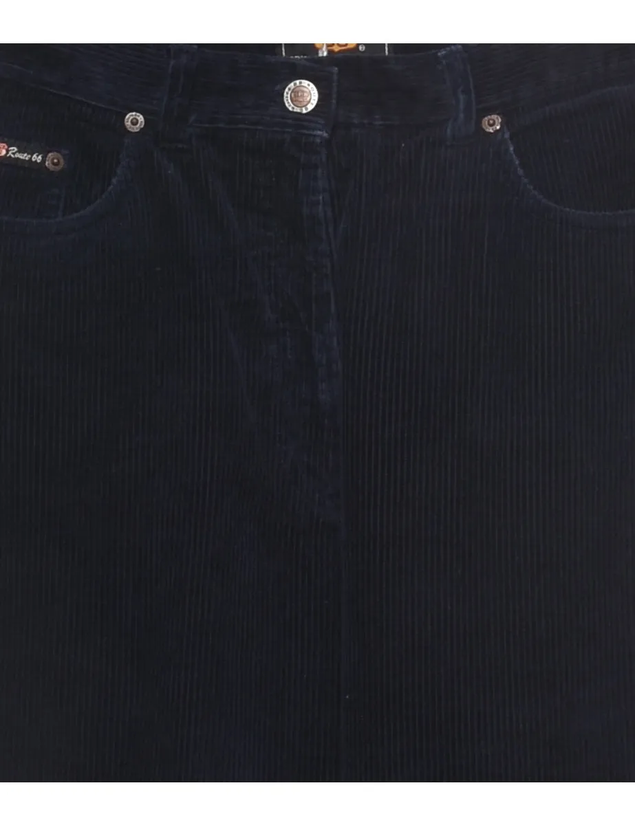 Tapered Corduroy Fabric Navy Trousers - W30 L30